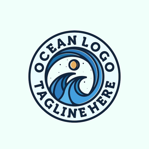 Création De Logo Ocean Wave Logo Exclusif Symbole Ou Icône De L'océan Modèle De Logo Wave Créatif Et Minimaliste Dessin Au Trait Moderne Ocean Water Ou Wave Template Design Inspiration De Concept De Logo Sun And Sea
