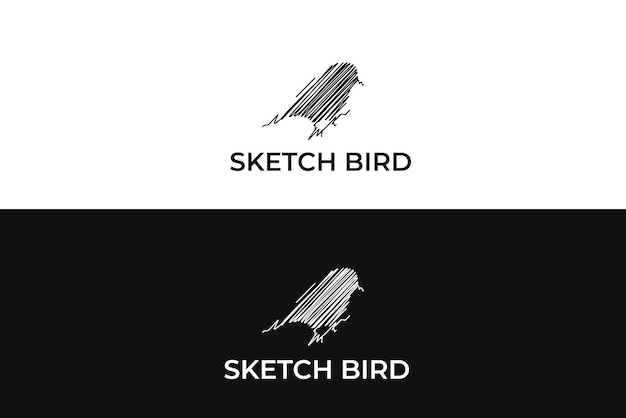 Vecteur création de logo d'oiseau dessiné à la main