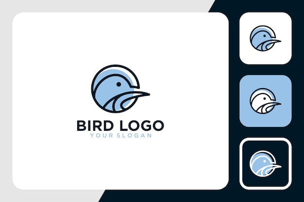 création de logo d'oiseau avec inspiration de dessin au trait