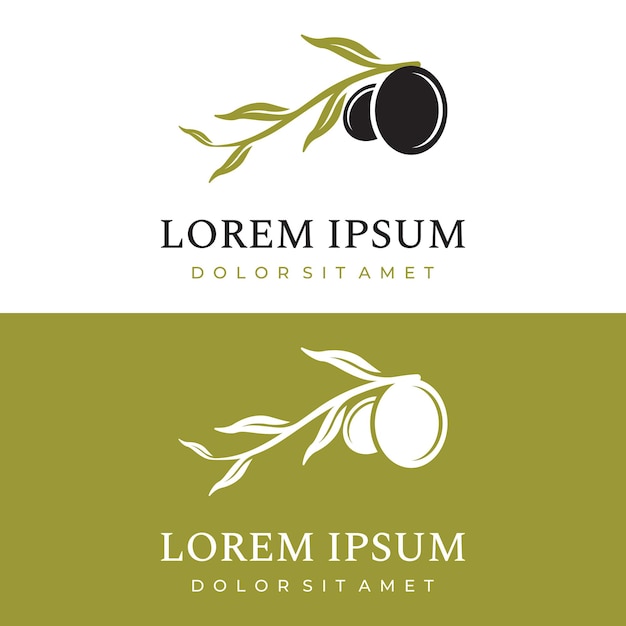 Création de logo d'olive et d'huile à base de plantes naturelles avec branche d'olivier Logo pour la marque d'entreprise phytothérapie et spa