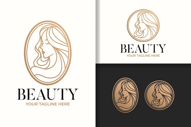 Création de logo or beauté femme féminine