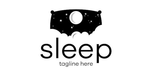 Création de logo oreiller icône vecteur espace négatif