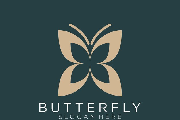 Création De Logo Papillon Doré De Luxe