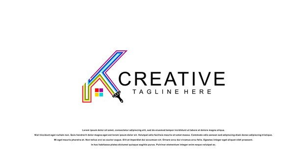 Création De Logo De Peinture Créative Avec Vecteur Premium De Concept Unique