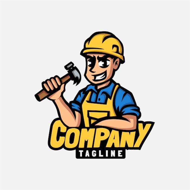 Création De Logo De Personnage De Mascotte De Constructeur