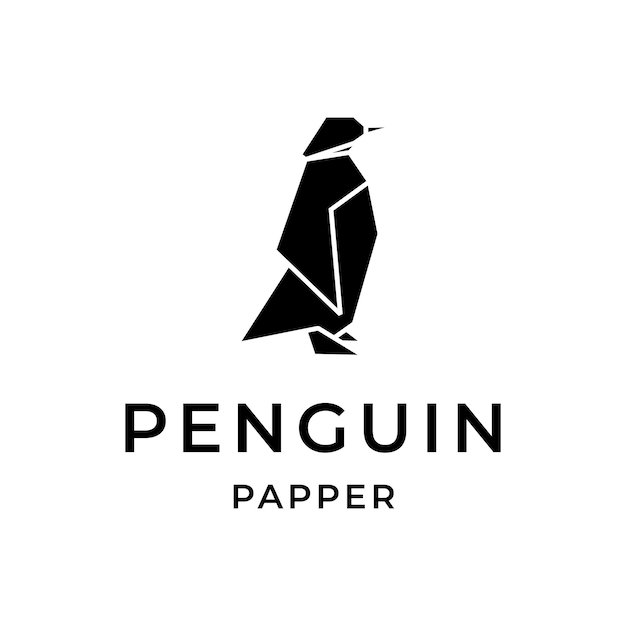 Création De Logo De Personnage De Papier Pingouin