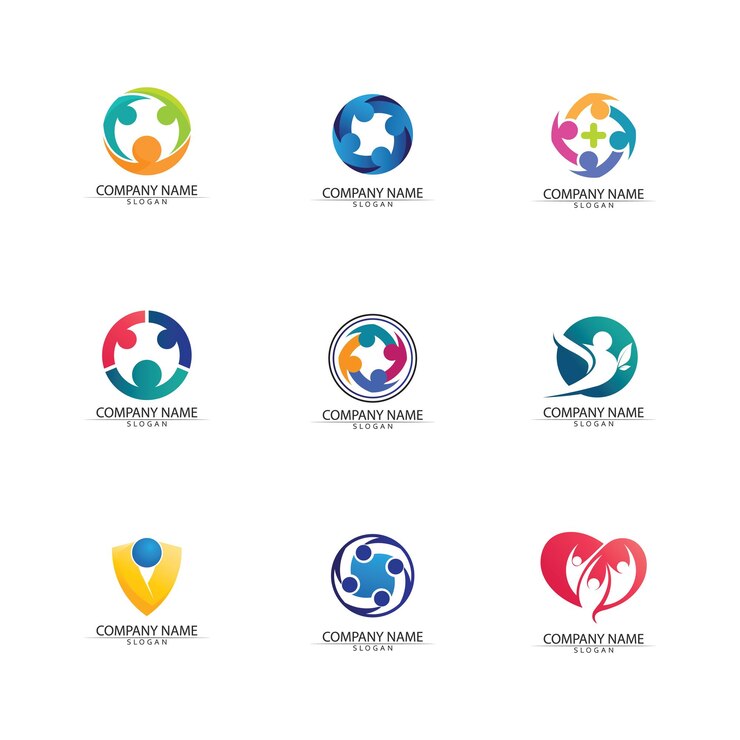 Vecteur création de logo de personnes abstraitespersonnes amusantespersonnes en bonne santésportcommunauté personnes symbole illustration vectorielle