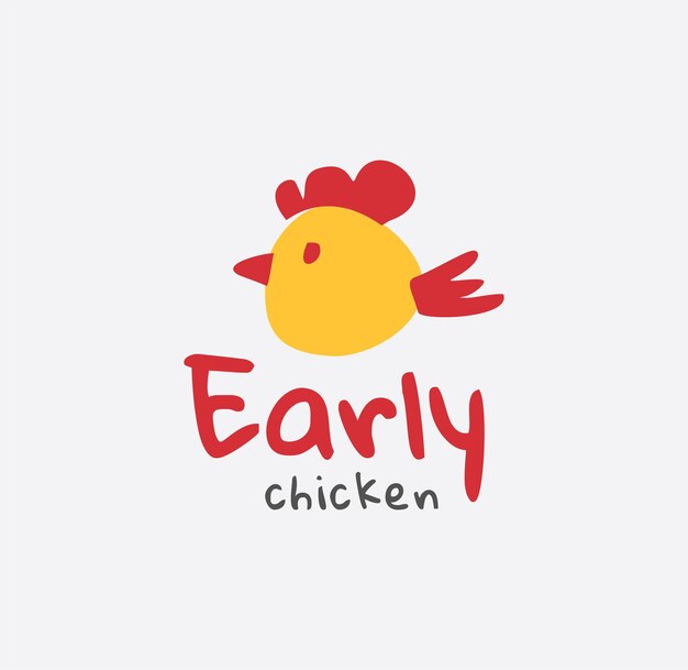 Vecteur création de logo de petit poussin ou de bébé oiseau pour une ferme avicole de poulet