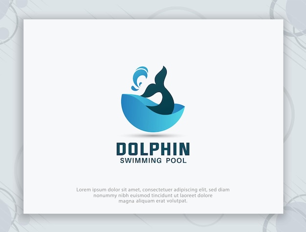 Création de logo de piscine de dauphin