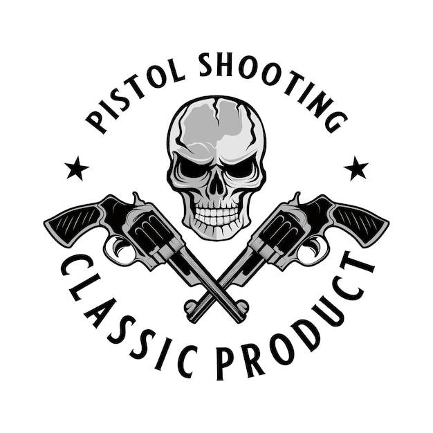 Création De Logo De Pistolet Classique.