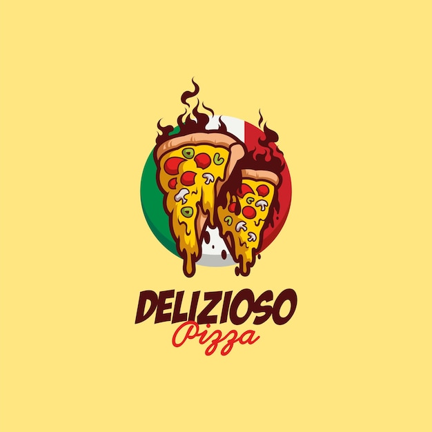 Création De Logo De Pizza Italienne Avec Un Design Et Une Illustration De Style Ludique