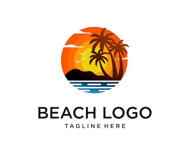 Création de logo de plage Inspirations de design vectoriel