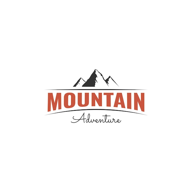 Création de logo plat d'aventure en montagne