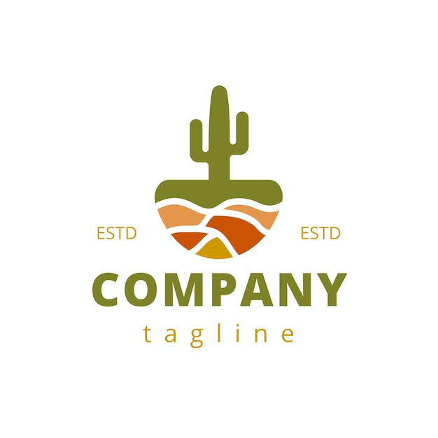 Vecteur création de logo de pot de cactus