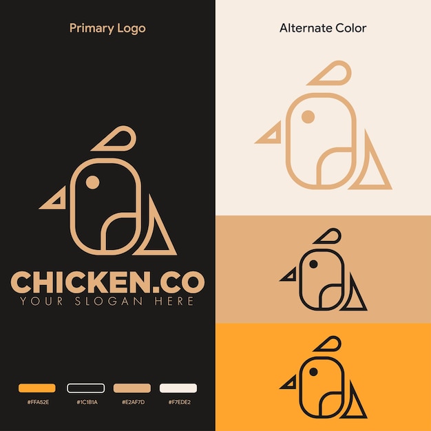 Création De Logo De Poulet Simple Et Minimaliste