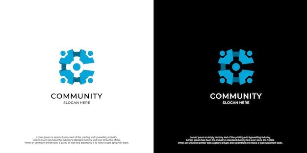 Vecteur création de logo premium communautaire créatif