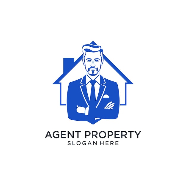 Vecteur création de logo de propriété ou d'immobilier d'agent