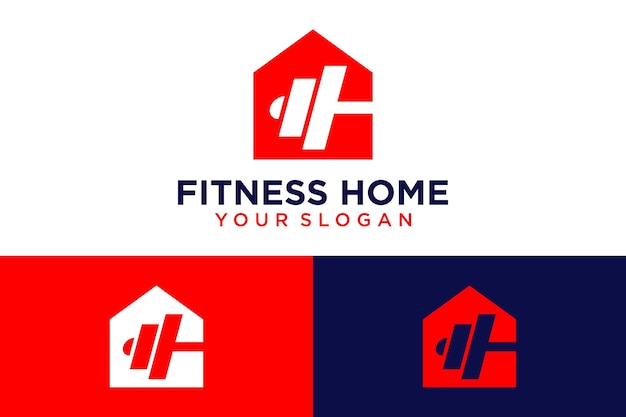 création de logo de remise en forme avec maison et haltères