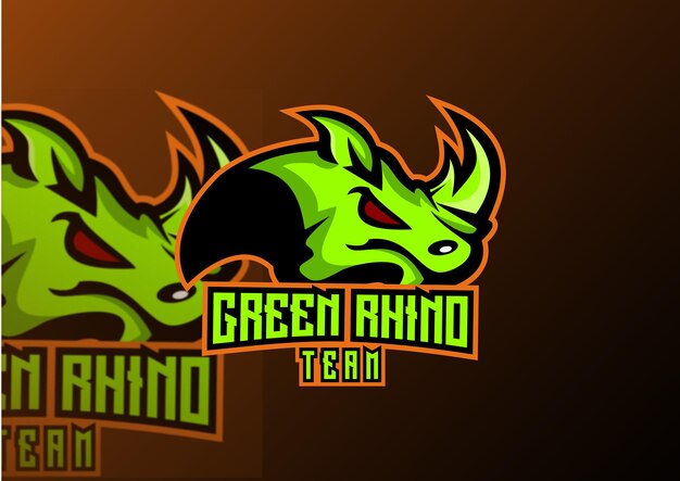 Vecteur création de logo rhino jeux esport