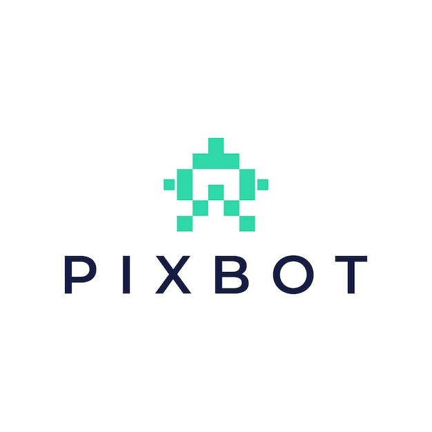 Création De Logo De Robot Pixel Simple