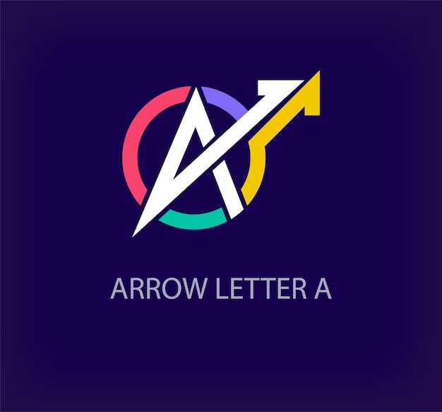 Création de logo rond flèche à partir de la lettre créative A Logo d'entreprise flèche colorée unique