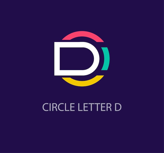 Création De Logo Rond à Partir De La Lettre Créative D Logo D'entreprise Coloré Unique Initiales De L'entreprise