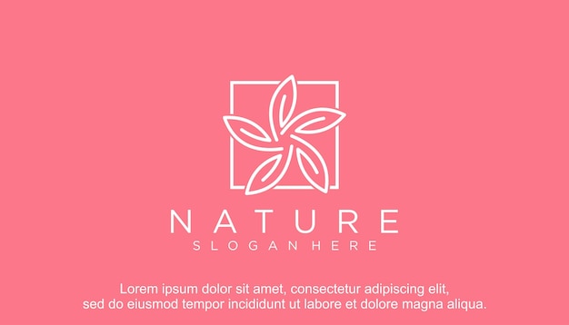 création de logo rose feuille et fleur pour la beauté, les cosmétiques, le yoga et le spa. conception de logo