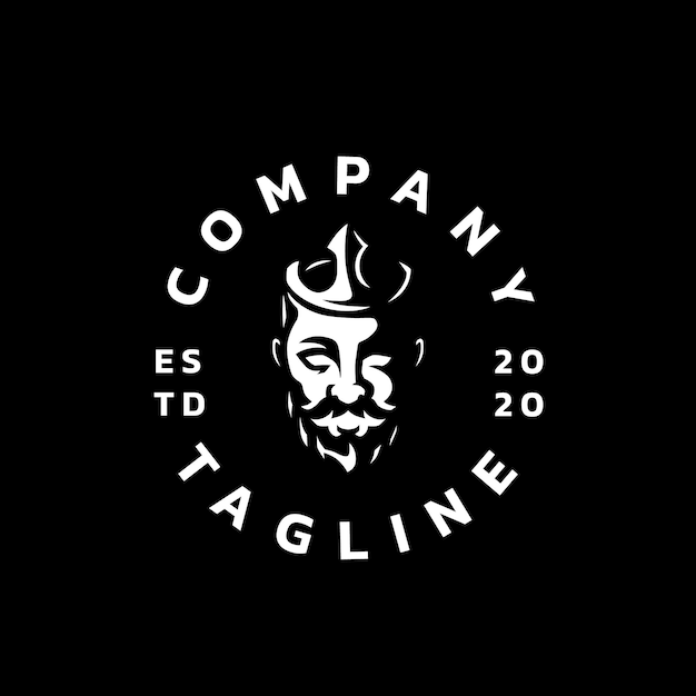 Vecteur création de logo de silhouette de roi