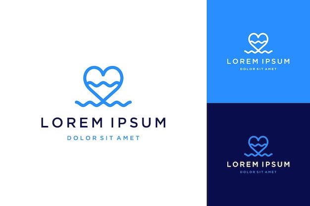 Création De Logo Simple Ou Coeur Avec Des Vagues