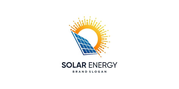 Vecteur création de logo solaire avec concept créatif moderne vecteur premium