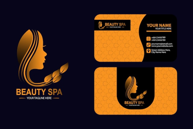 Vecteur création de logo de spa de beauté avec carte de visite