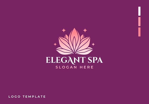 Vecteur création de logo de spa beauté fleur de lotus de luxe