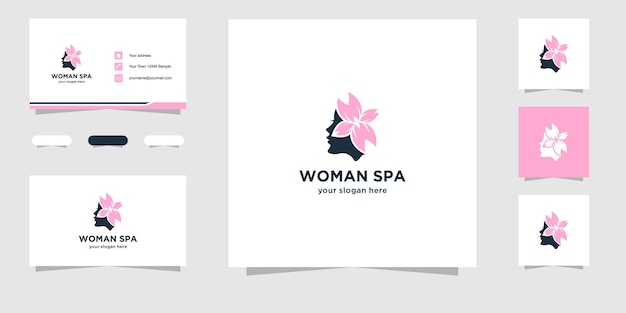 Vecteur création de logo spa femme
