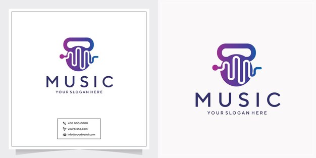 Création de logo de sport de musique de dégradé de couleur