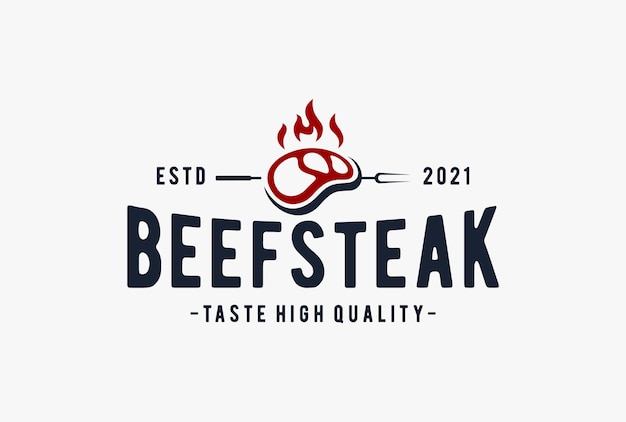 Création De Logo De Steak De Boeuf.