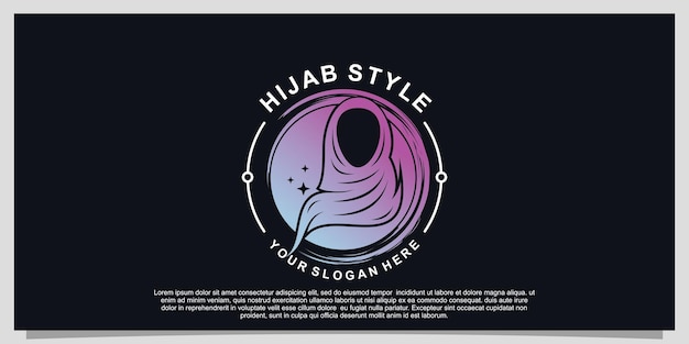 Création De Logo De Style Hijab Pour Musulman De Mode Hijab Ou Foulard Avec Un Concept Unique Vecteur Premium Partie 9