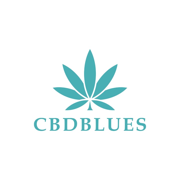 Création De Logo Symbole Feuille De Cannabis Bleu