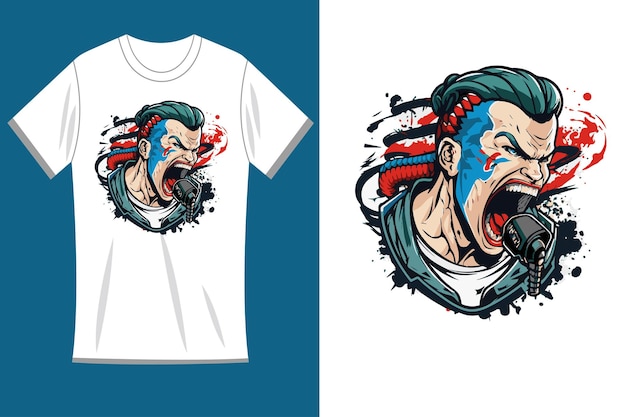Création De Logo De T-shirt Sur T-shirt Avec Des Affiches D'illustrations De Logo De Mascotte Zombie