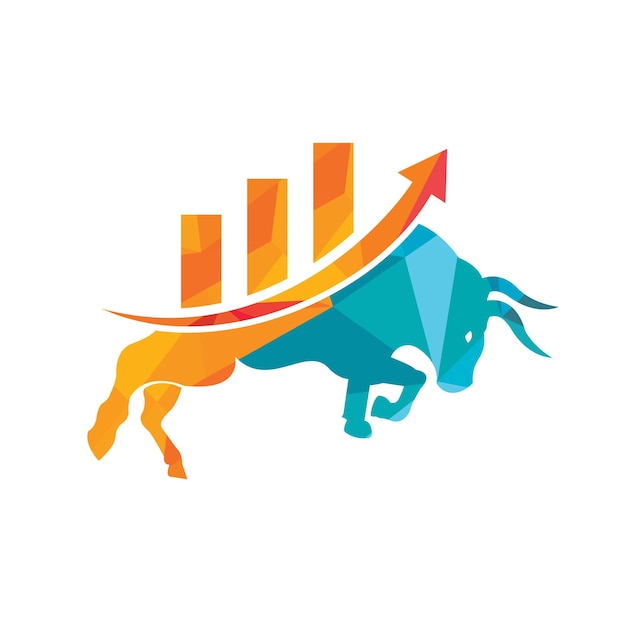 Création de logo de taureau financier Logo de finance Trade Bull Chart