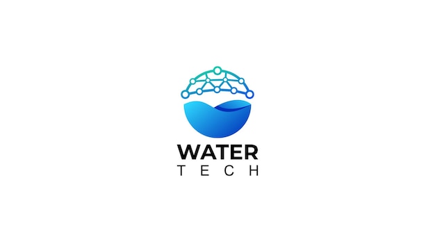 Création De Logo De Technologie De L'eau Vecteur Premium