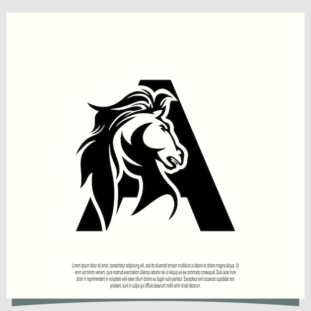 Création De Logo Tête De Cheval Avec Lettre Initiale Un Concept Moderne