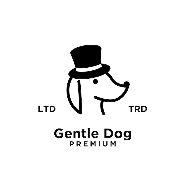 Vecteur création de logo tête de chien doux