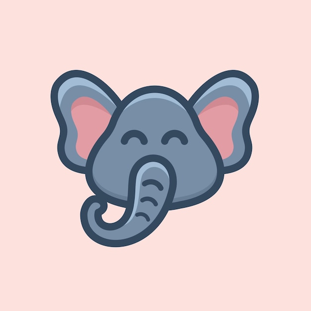 Création De Logo Tête D'éléphant Mignon