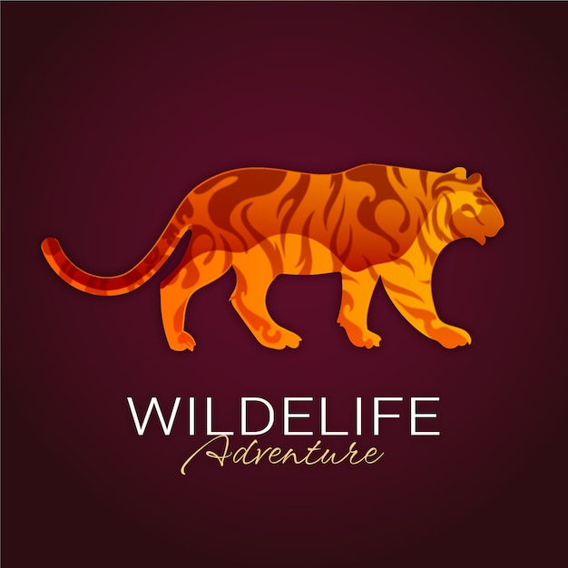 Vecteur création de logo de tigre dégradé