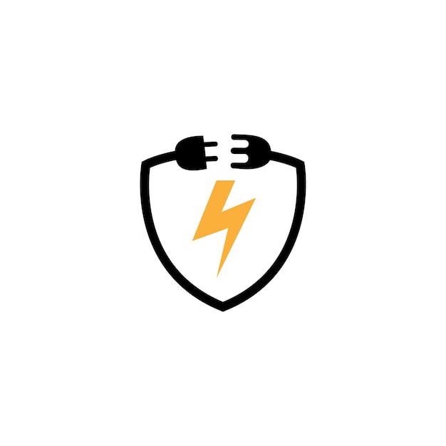 Création de logo de tonnerre électrique avec combinaison de bouclier