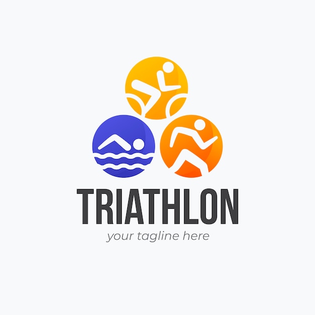 Vecteur création de logo de triathlon dégradé