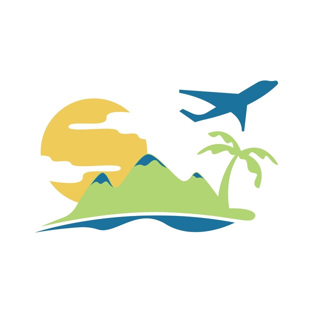 Création De Logo De Vacances Sur Une île Tropicale