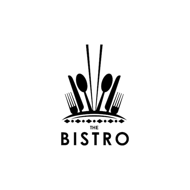 La Création De Logo Vectoriel Bistro Abstrait Coutellerie