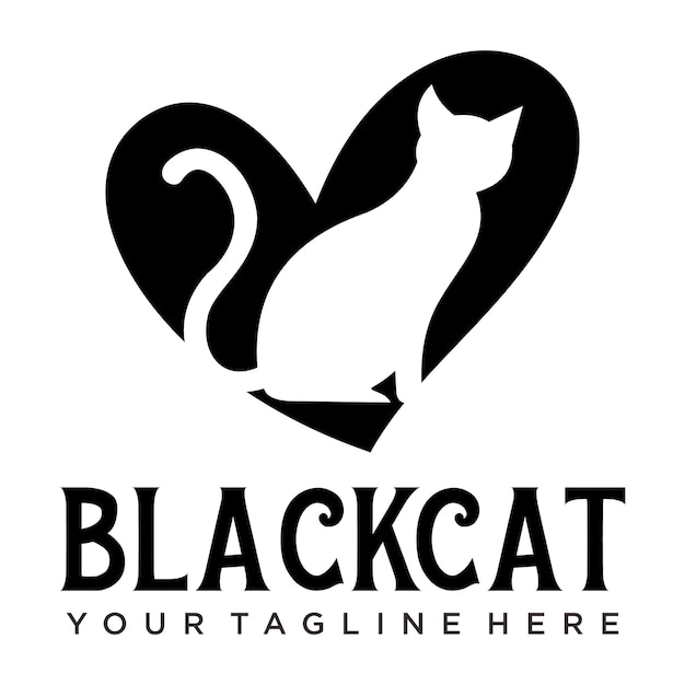 Création de logo vectoriel chat noir