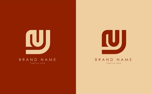 Création de logo vectoriel élégant JN en rouge et jaune clair